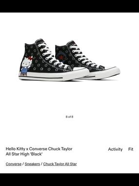 NEW Women's Converse Hello Kitty Chuck Taylor All Star High Top Black/White/Red